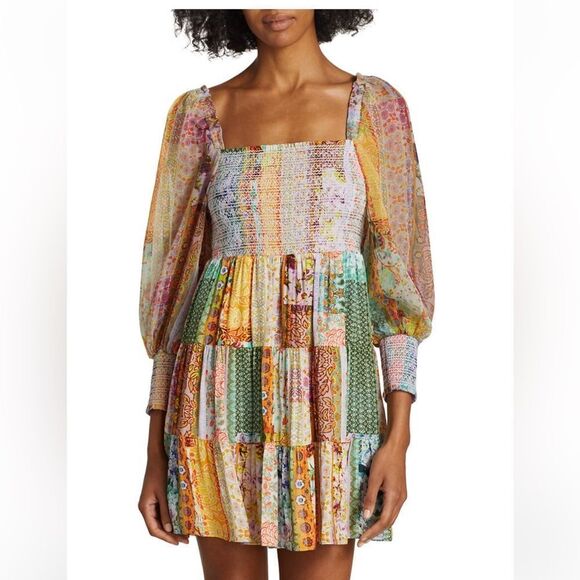 Alice + Olivia Rowen Smocked Dress NEW - Picture 2 of 9